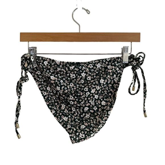 Peony Petite Fleur Tie Side Pant Bikini Swim Bottoms Black Floral 14 or US 10 - Picture 3 of 11